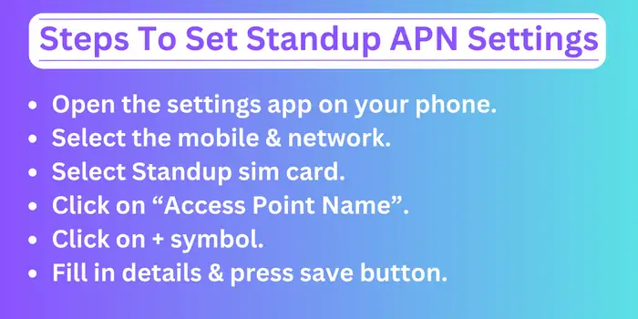 Steps To Set Up Standup APN Settings