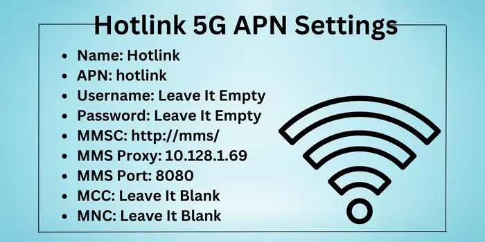 Hotlink APN Settings 5G