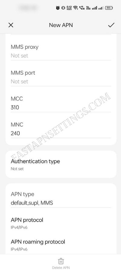 Apply Qlink APN settings and save